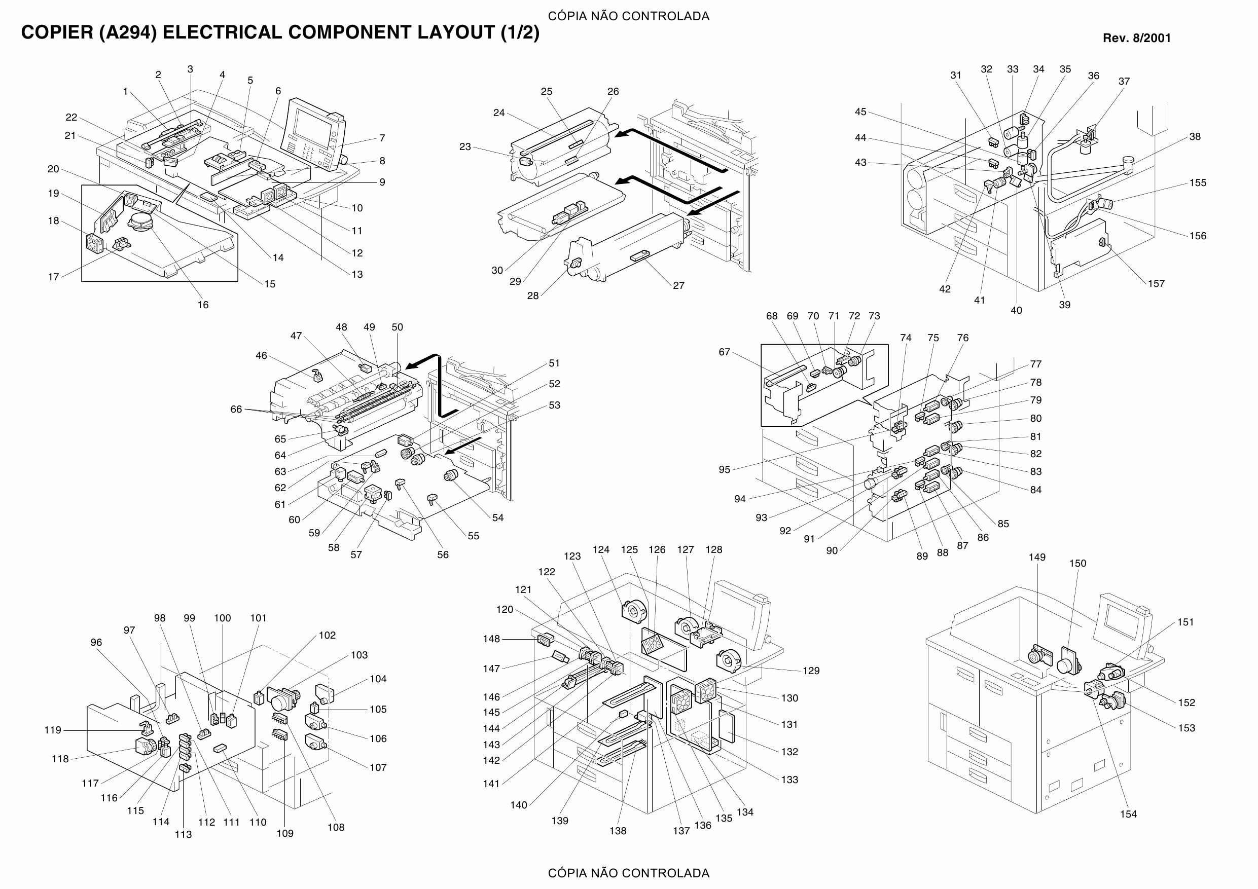 RICOH Aficio 850 1050 1085 1105 A294 295 Circuit Diagram-3